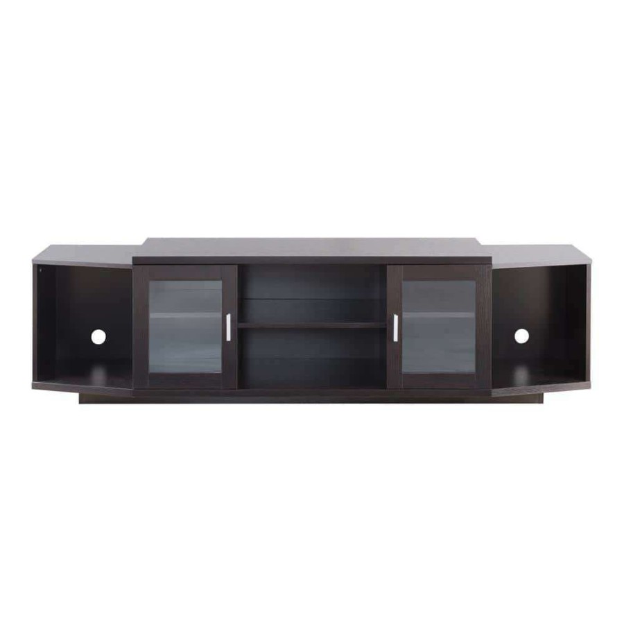 Living Room Furniture * | Estancia 72 In. Cappuccino Tv Stand With 4-Open Shelf Fits Tv'S Up To 83 In. With Cable Management By Furniture Of America