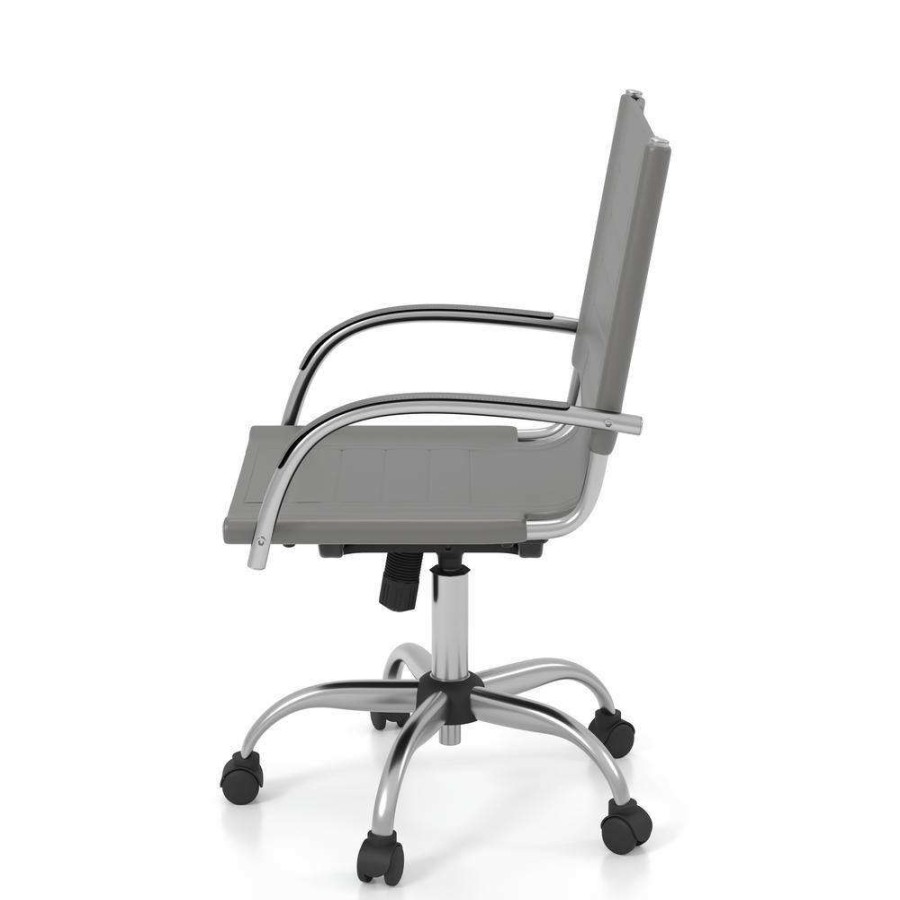 Home Office Furniture * | Savin Gray And Chrome Office Chair By Furniture Of America