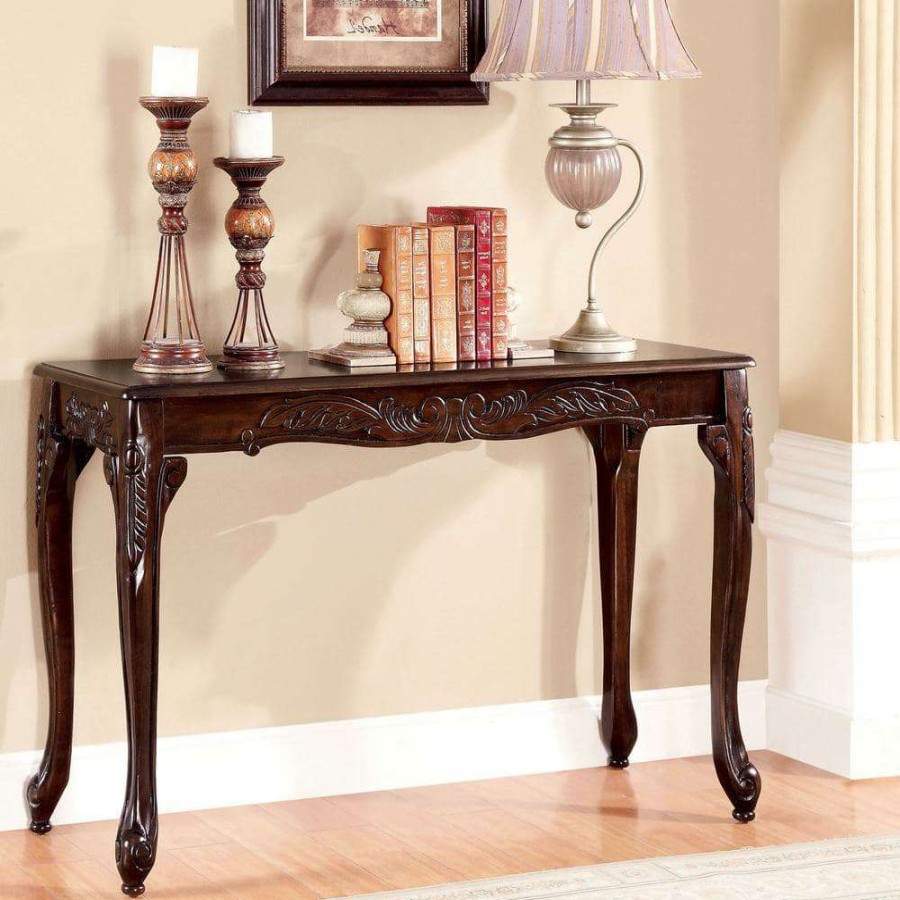 Living Room Furniture * | Bransonville 48 In. Dark Cherry Rectangle Wood Console Table By Furniture Of America