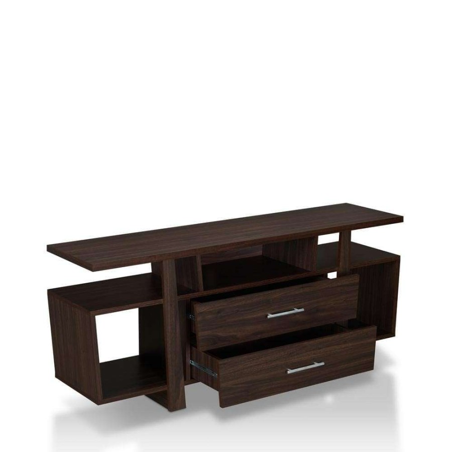 Living Room Furniture * | Citron 60 In. Wenge Tv Stand With 2-Drawer Fits Tvs Up To 66 In. With Cable Management By Furniture Of America