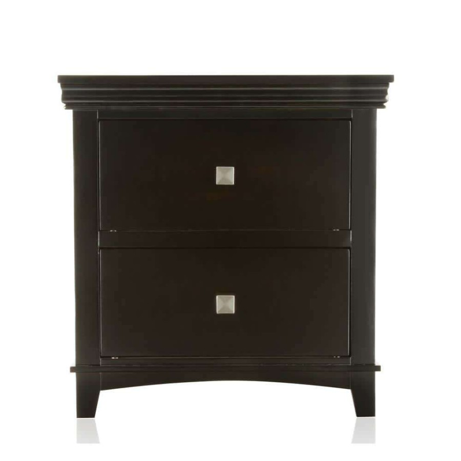 Bedroom Furniture * | Chandler 2-Drawer Espresso Nightstand By Furniture Of America