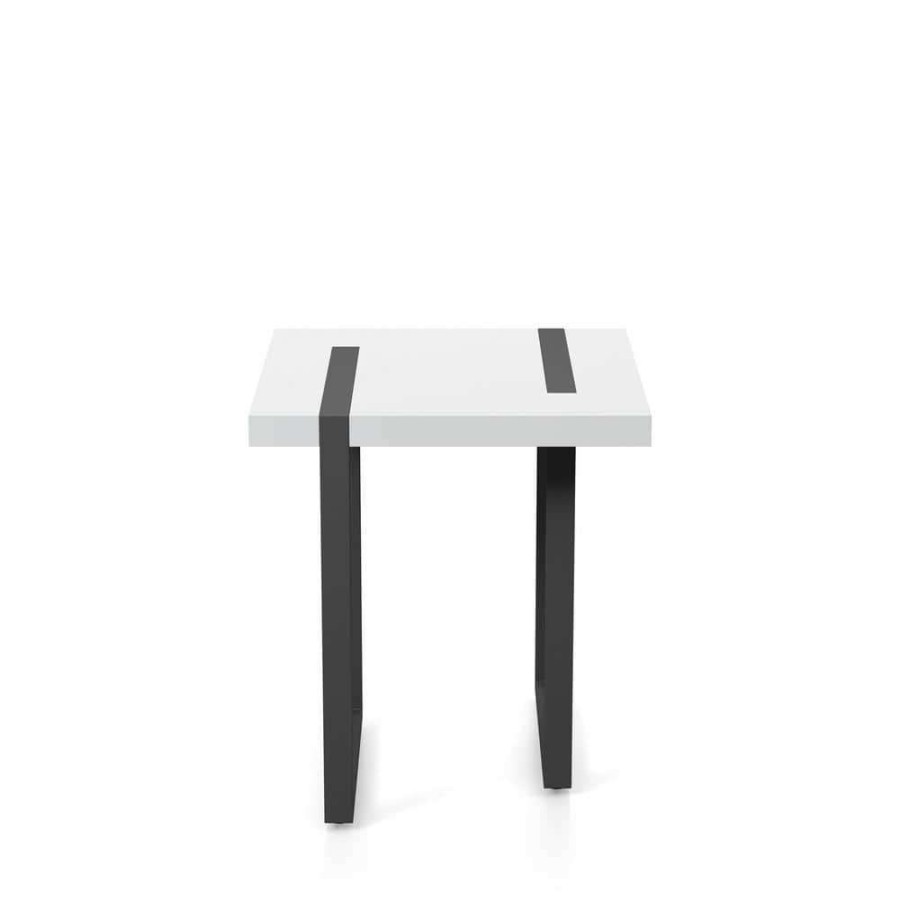 Living Room Furniture * | Harlene 24 In. H Black And White End Table By Furniture Of America