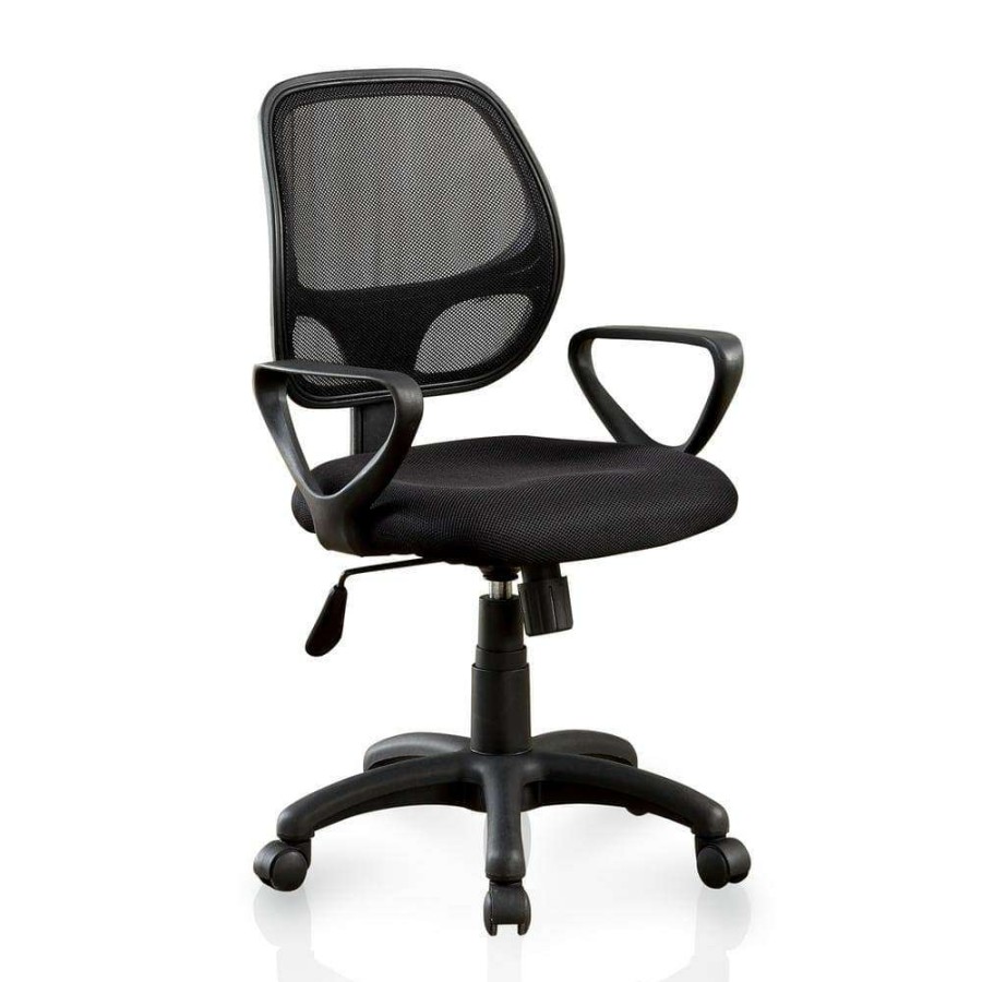 Home Office Furniture * | Rushing Black Mesh Fabric Office Chairs By Furniture Of America