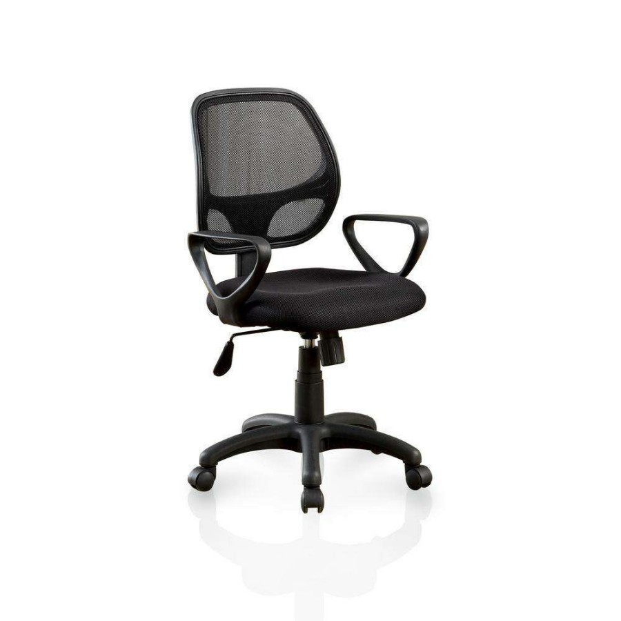 Home Office Furniture * | Rushing Black Mesh Fabric Office Chairs By Furniture Of America