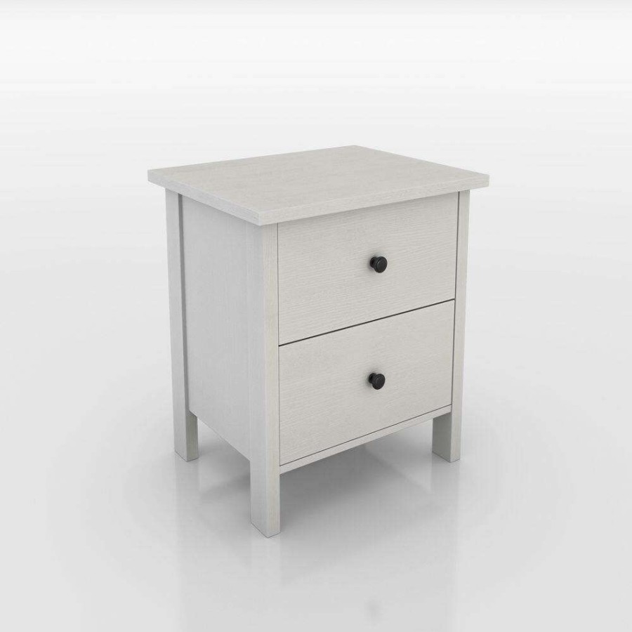 Bedroom Furniture * | Sakinaw 2-Drawer White Nightstand (21.26 In. H X 18.9 In. W X 15.45 In. D) By Furniture Of America