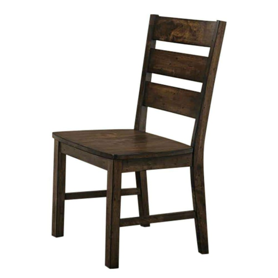 Kitchen & Dining Room Furniture * | Jackson Walnut Wood Ladder Side Chairs (Set Of 2) By Furniture Of America