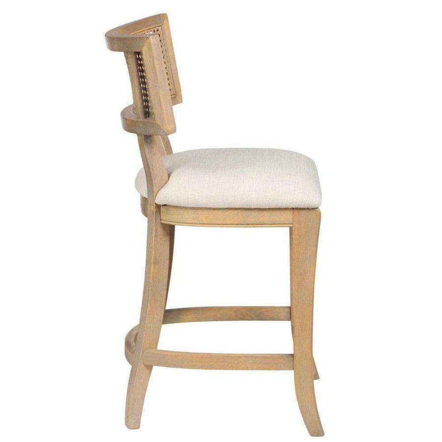 Kitchen & Dining Room Furniture * | Claymore Natural Tone And Beige Solid Wood Woven Cane-Back Counter Height Chair By Furniture Of America