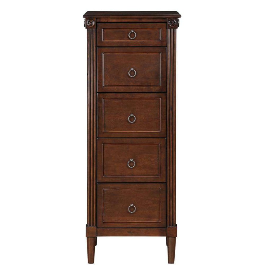 Bedroom Furniture * | Gretnall 5-Drawer Espresso Chest Of Drawers (46.5 In. H X 18 In. W X 15.5 In. D) By Furniture Of America