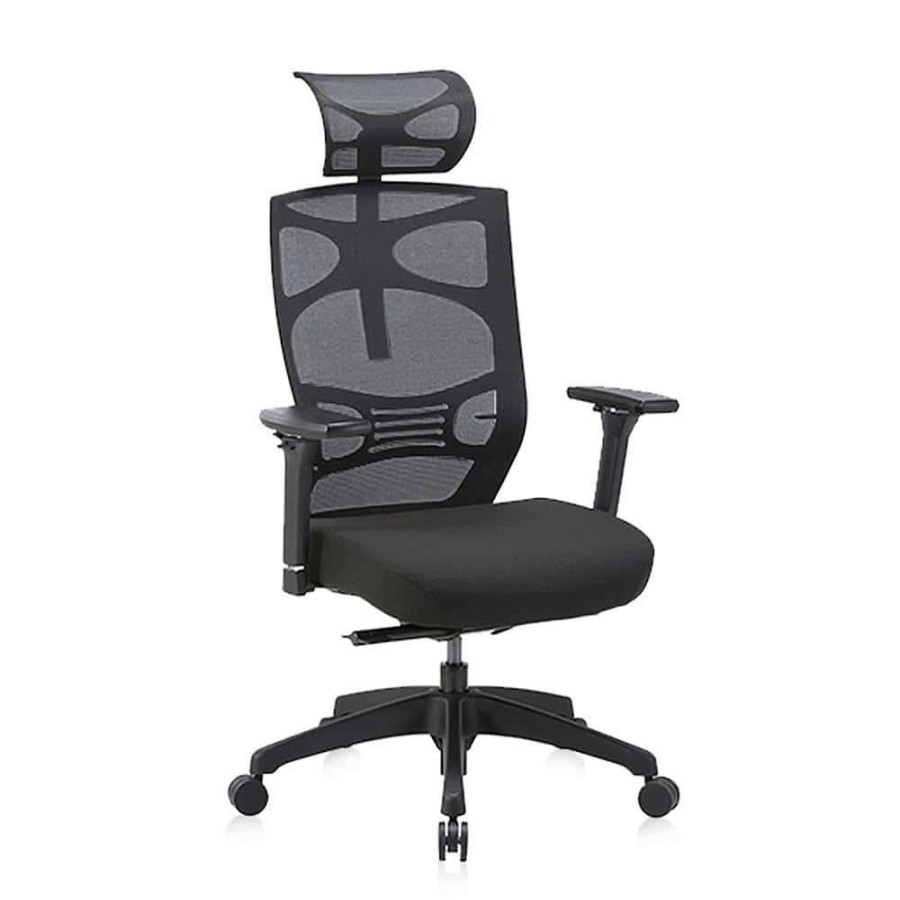 Home Office Furniture * | Caius Regular Black Breathable Mesh Ergonomic Office Chair With Adjustable Lumbar By Furniture Of America