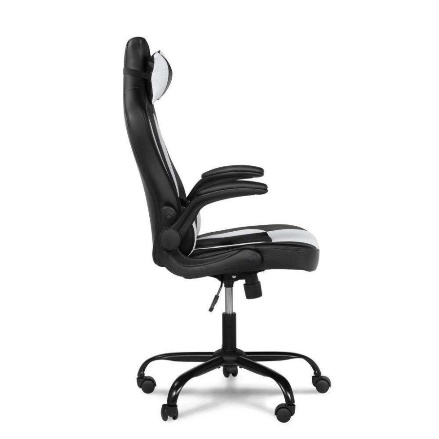 Home Office Furniture * | Adei Regular Black And White Breathable Mesh Gaming Chair With Pillow By Furniture Of America