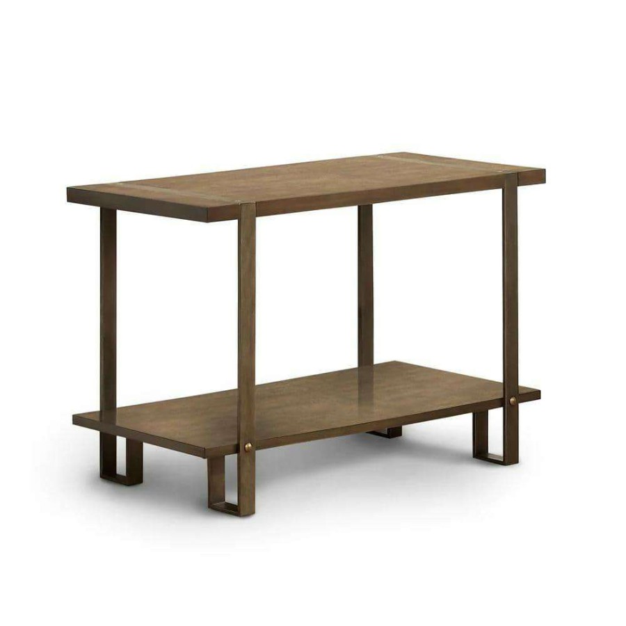 Living Room Furniture * | Allenton 48 In. Dark Oak Rectangle Wood Console Table With 1-Shelf By Furniture Of America