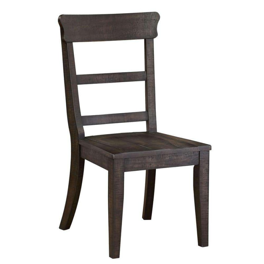 Kitchen & Dining Room Furniture * | Nalley Antique Black Wood Dining Side Chair (Set Of 2) By Furniture Of America