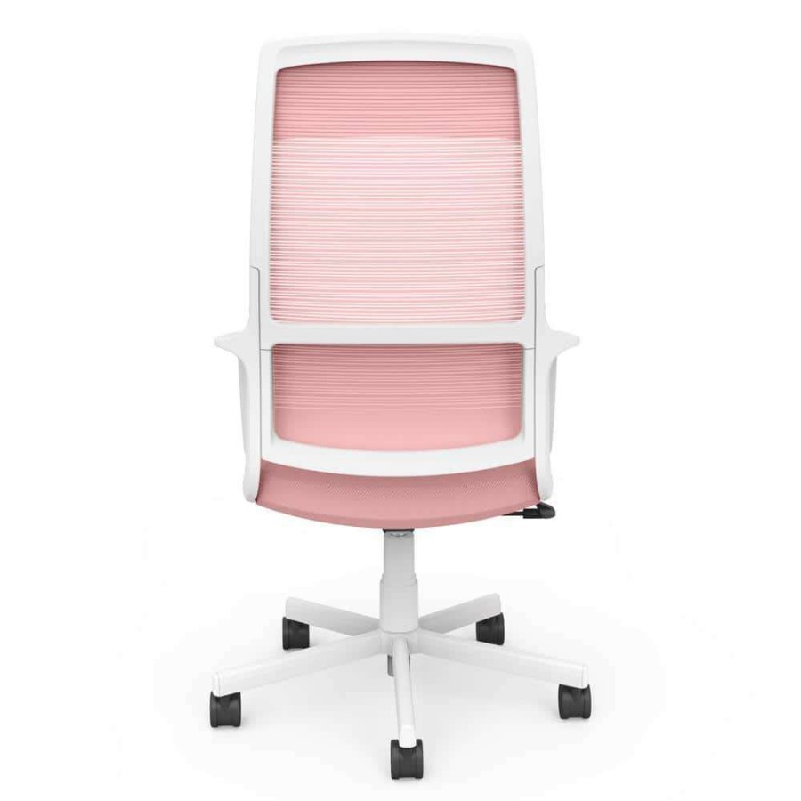 Home Office Furniture * | Elkorn Pink Fabric Ergonomic Swivel Office Chair By Furniture Of America