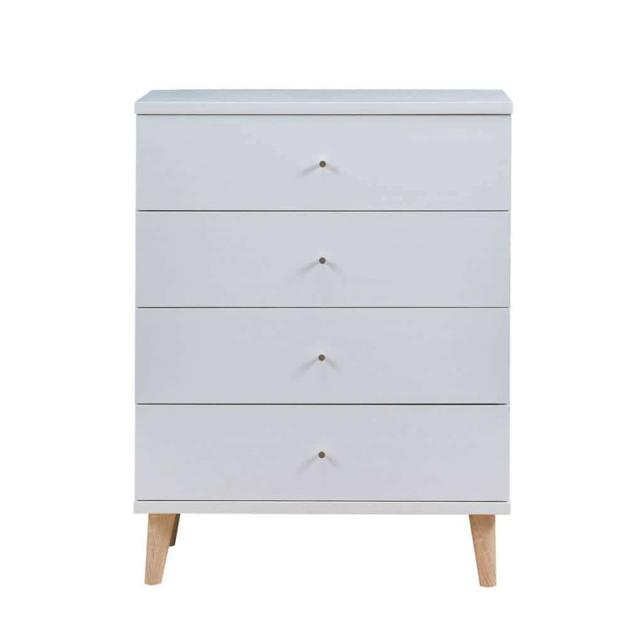 Bedroom Furniture * | Cordero 4-Drawer White Chest Of Drawers (39.25 In. H X 31.25 In. W X 15 In. D) By Furniture Of America