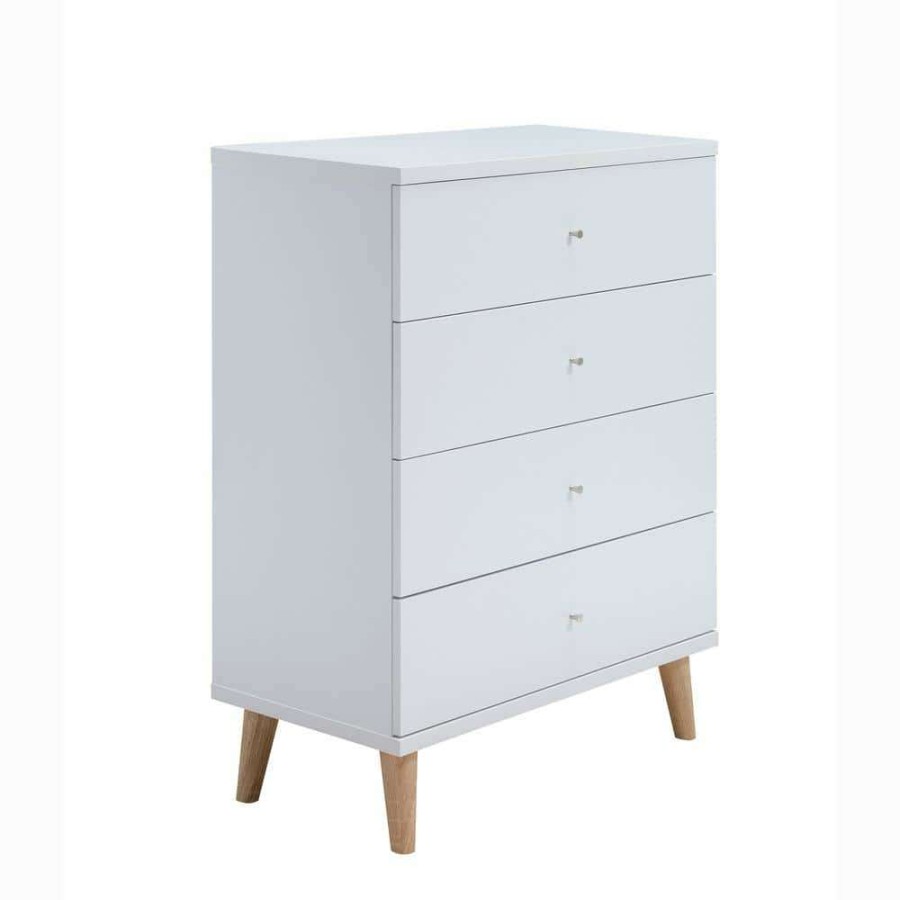 Bedroom Furniture * | Cordero 4-Drawer White Chest Of Drawers (39.25 In. H X 31.25 In. W X 15 In. D) By Furniture Of America