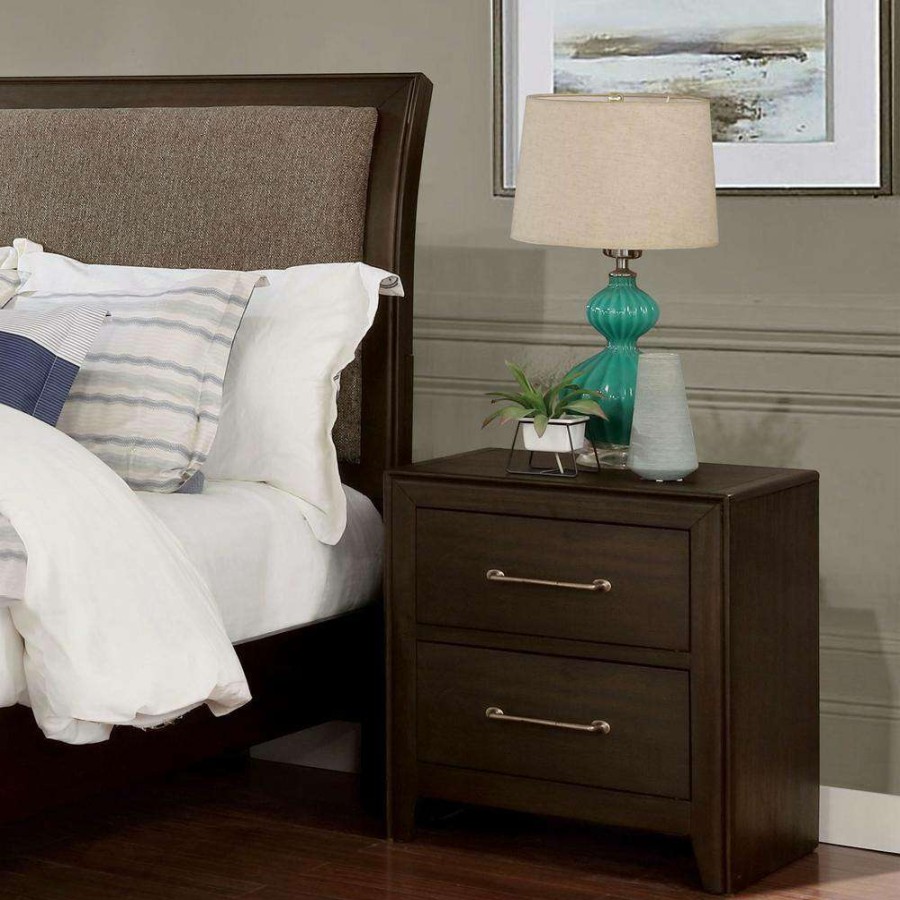 Bedroom Furniture * | Caribou Walnut 2-Drawer Nightstand 24 In. H X 22 In. W X 16 In. D By Furniture Of America