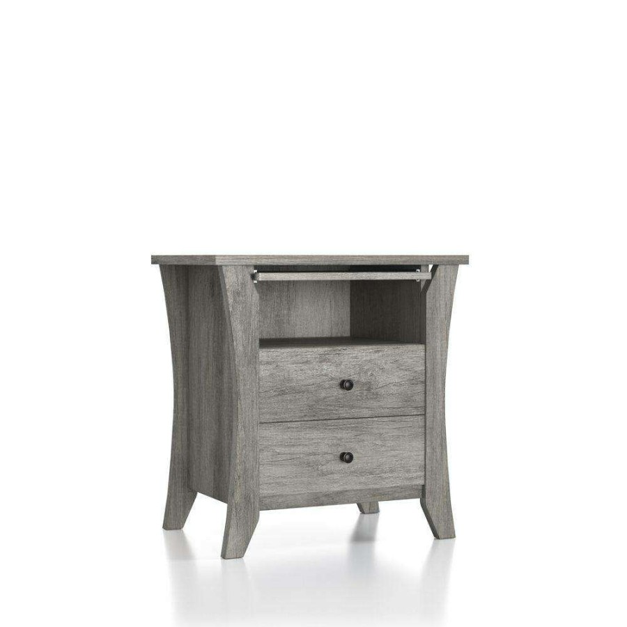 Bedroom Furniture * | Cloveryl 3-Drawer Vintage Gray Oak Nightstand (24.33 In. H X 23.62 In. W X 16.08 In. D) By Furniture Of America