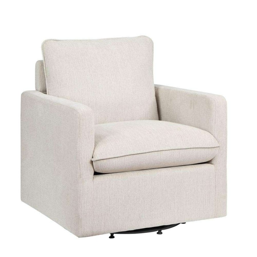 Living Room Furniture * | Regale Taupe Swivel Chair By Furniture Of America