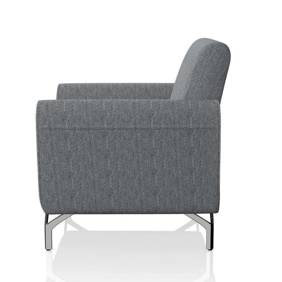 Living Room Furniture * | Louy Gray Upholstered Chair By Furniture Of America