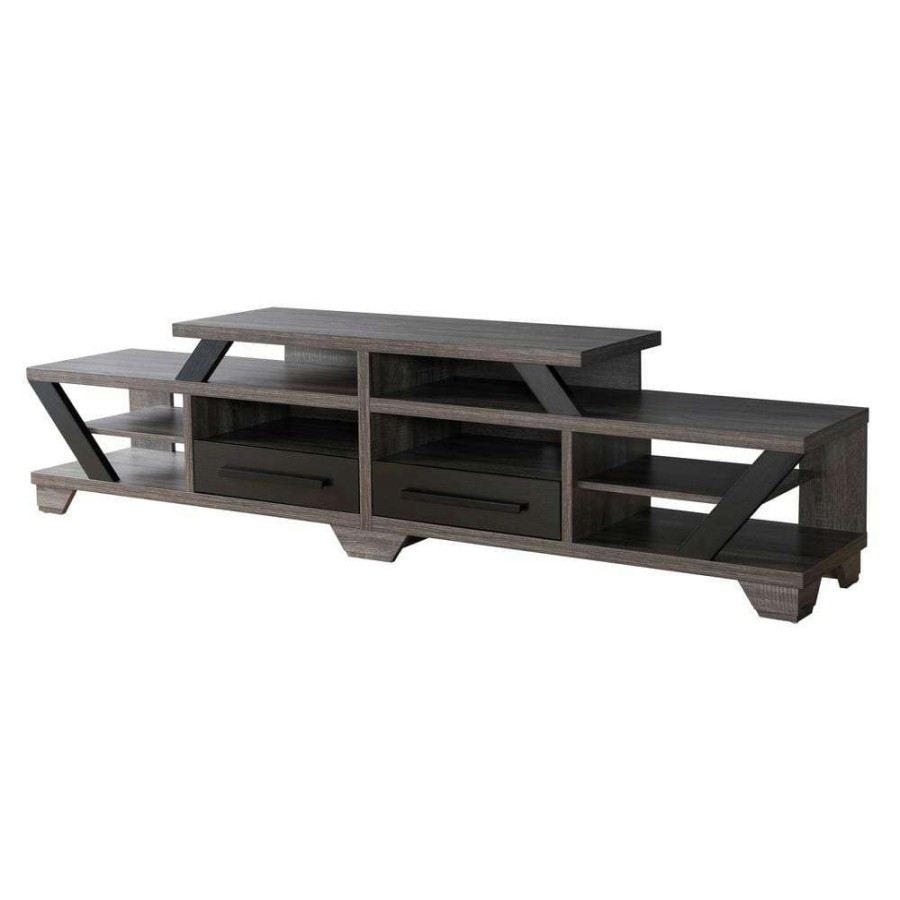 Living Room Furniture * | Vegah 82 In. Gray Tv Stand Fits Tv'S Up To 94 In. With Cable Management By Furniture Of America