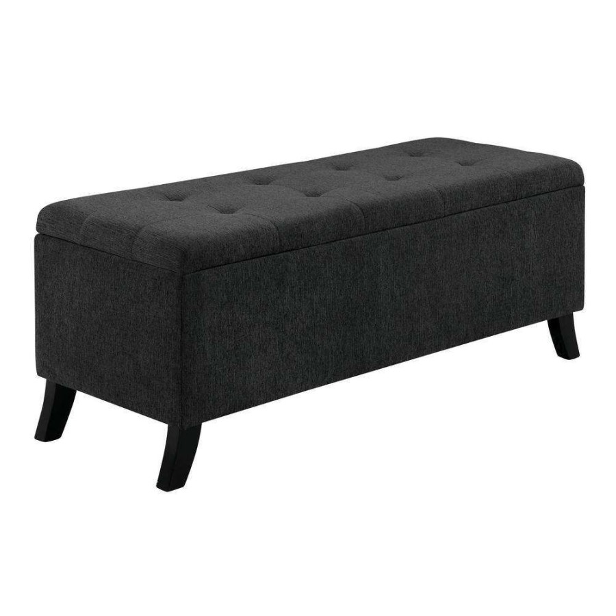 Bedroom Furniture * | Frinch Gray Storage Bench With Ottoman (20 In. H X 50 In. W X 20 In. D) By Furniture Of America