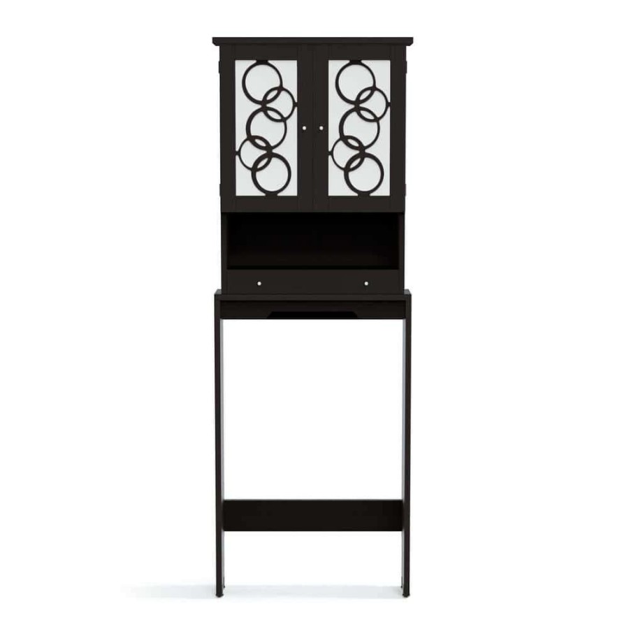 Living Room Furniture * | Paros Cappuccino Bathroom Space Saving Cabinet With 3-Shelf By Furniture Of America