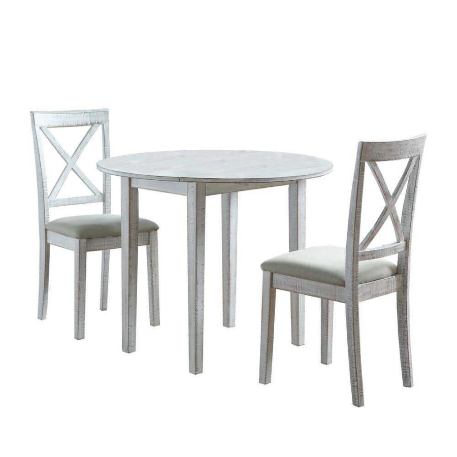 Kitchen & Dining Room Furniture * | Vogelbach 3-Piece White Dining Set By Furniture Of America