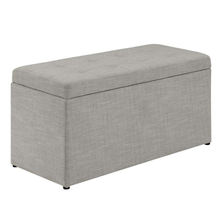 Bedroom Furniture * | Minkov Beige Storage Bench With Ottoman (20 In. H X 40 In. W X 18 In. D) By Furniture Of America