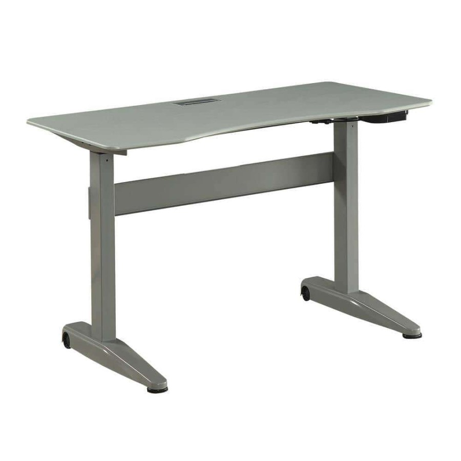 Home Office Furniture * | Talbott 47.25 In. Rectangular Gray Steel Standing Desk With Adjustable Height By Furniture Of America