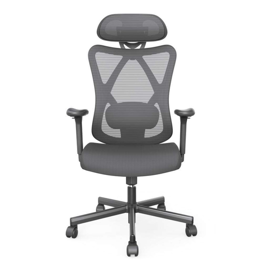 Home Office Furniture * | Indrie Black Fabric Ergonomic Swivel Office Chair By Furniture Of America