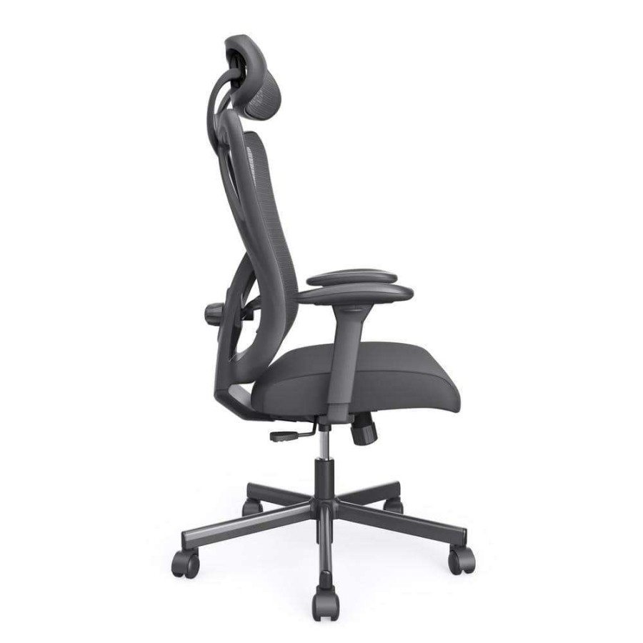 Home Office Furniture * | Indrie Black Fabric Ergonomic Swivel Office Chair By Furniture Of America