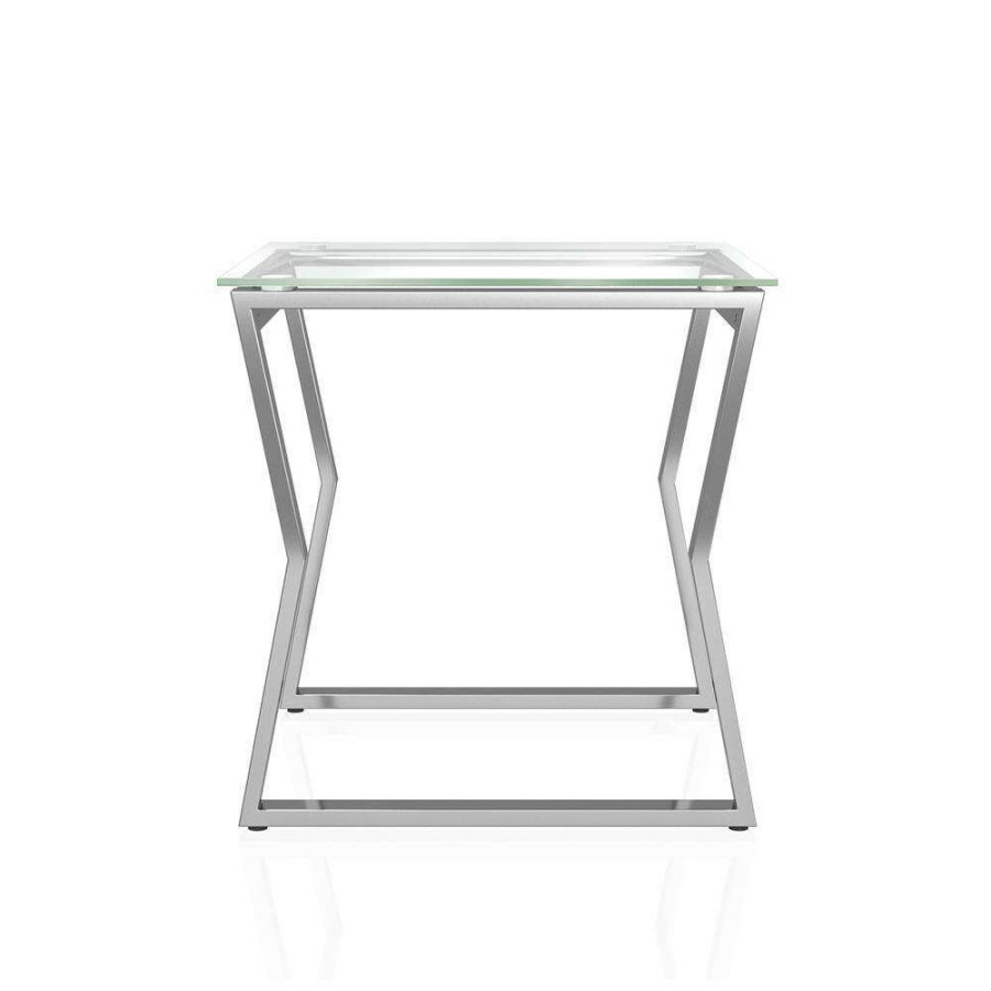 Living Room Furniture * | Hensley 18 In. Chrome Steel 2-Piece Nesting Tables By Furniture Of America