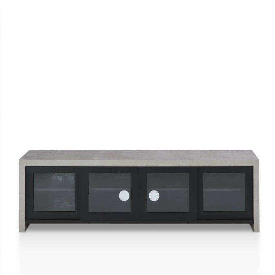 Living Room Furniture * | Linah 70.86 In. Black Tv Stand Fits Tv'S Up To 81.5 In. By Furniture Of America