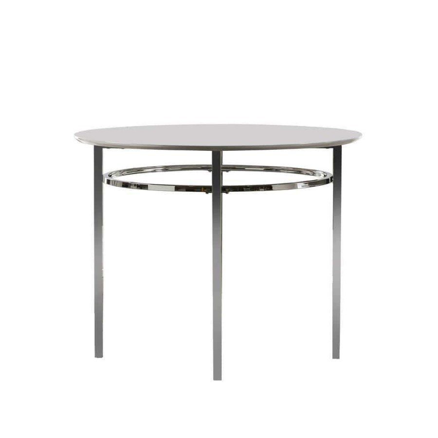 Kitchen & Dining Room Furniture * | Clay White And Chrome Dining Table By Furniture Of America