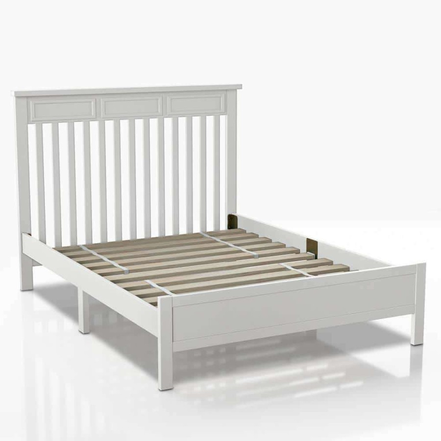 Bedroom Furniture * | Yalena White With Slats Transitional Full Bed By Furniture Of America