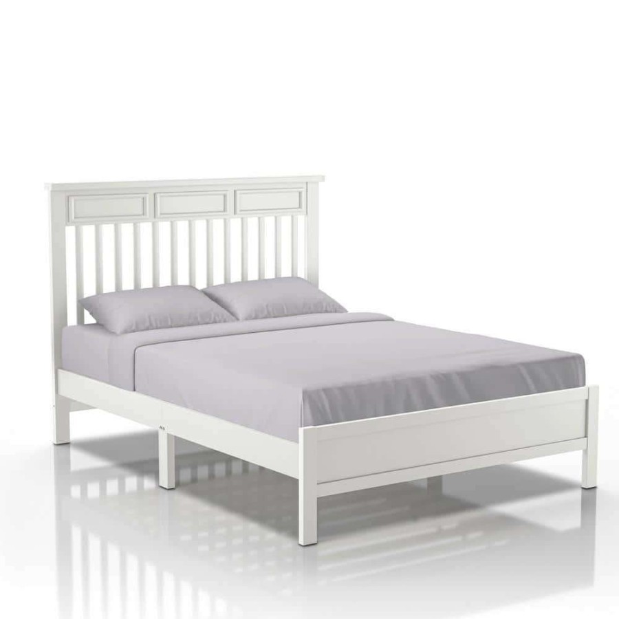 Bedroom Furniture * | Yalena White With Slats Transitional Full Bed By Furniture Of America