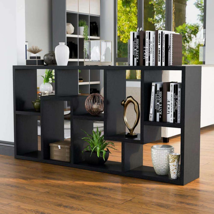 Home Office Furniture * | Dore 71 In. Black 8-Shelf Standard Bookcase With Open Back By Furniture Of America