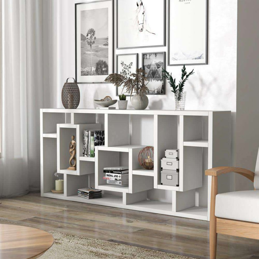 Home Office Furniture * | Elaina 71 In. White 11-Shelf Standard Cube Bookcase By Furniture Of America