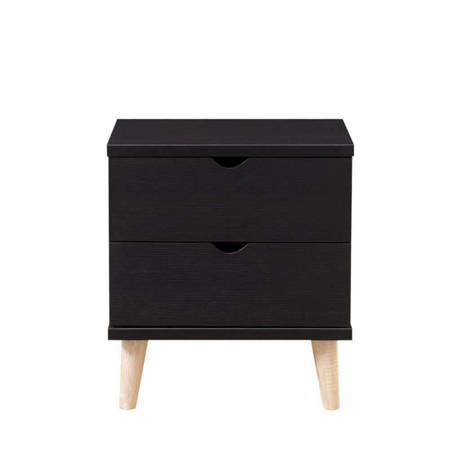 Bedroom Furniture * | Kitzner Ii 2-Drawer Espresso Nightstand (20 In. W X 15.5 In. D X 22 In. H) By Furniture Of America