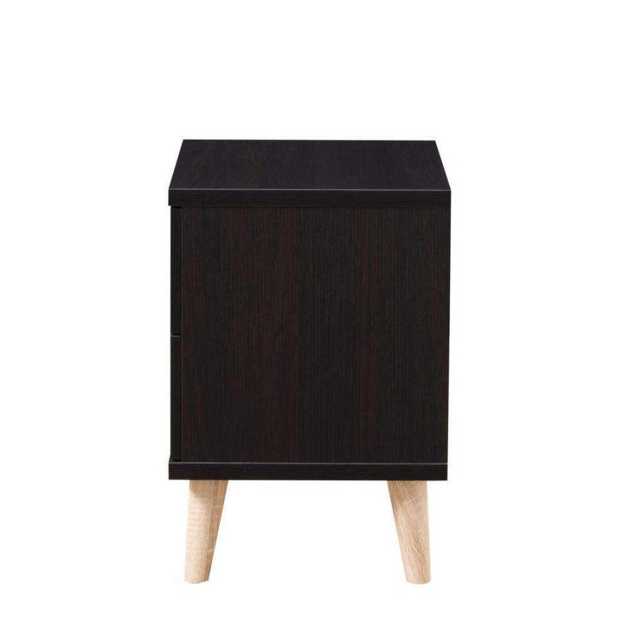 Bedroom Furniture * | Kitzner Ii 2-Drawer Espresso Nightstand (20 In. W X 15.5 In. D X 22 In. H) By Furniture Of America