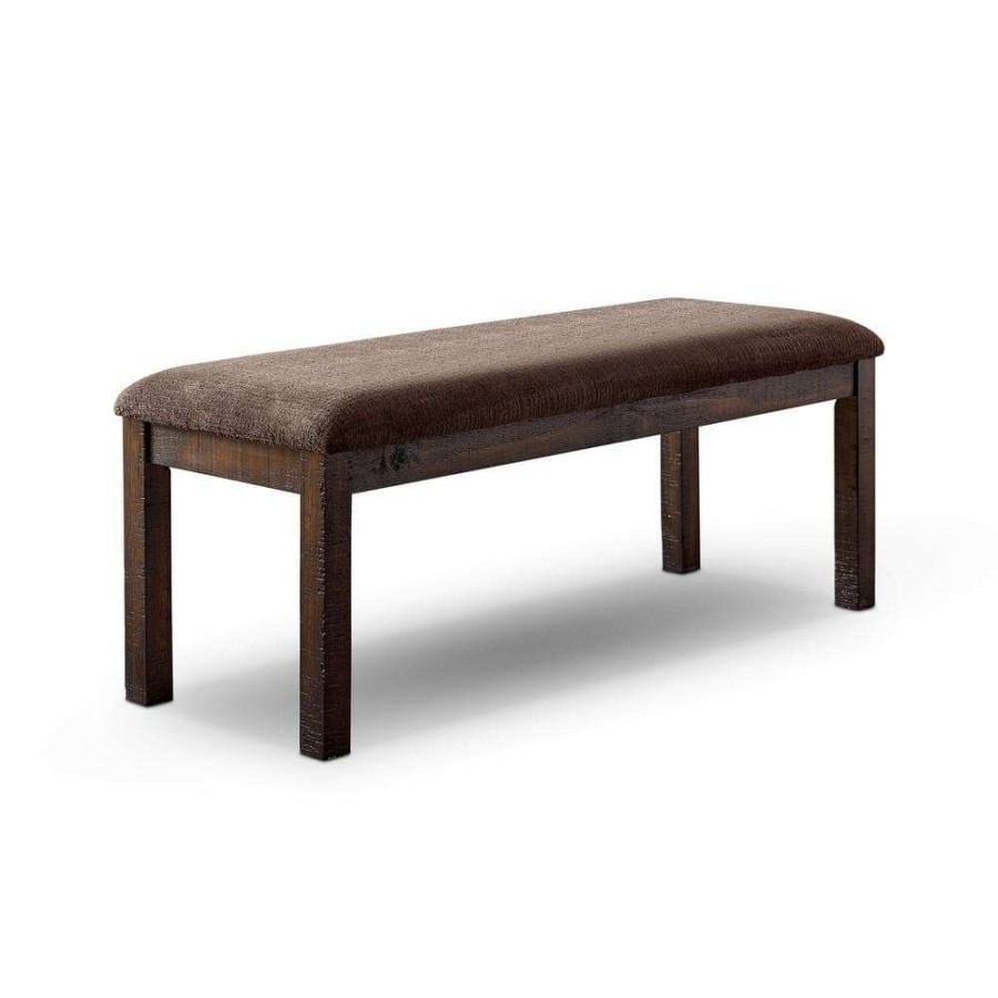 Bedroom Furniture * | Hawthorne Walnut And Ash Brown Bench 18 In. H X 48 In. W X 17 In. D By Furniture Of America