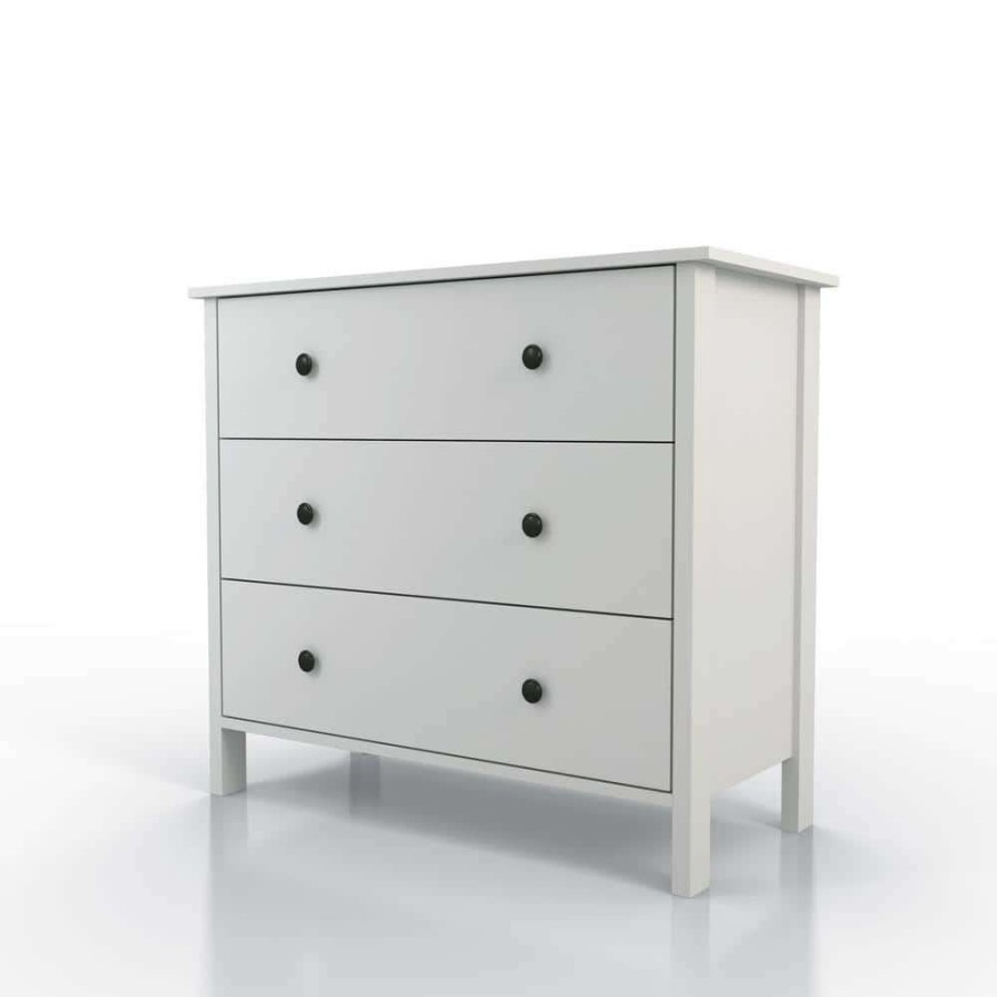 Bedroom Furniture * | London 3-Drawer White Chest Of Drawers 29 In. H X 34 In. W X 21 In. D By Furniture Of America