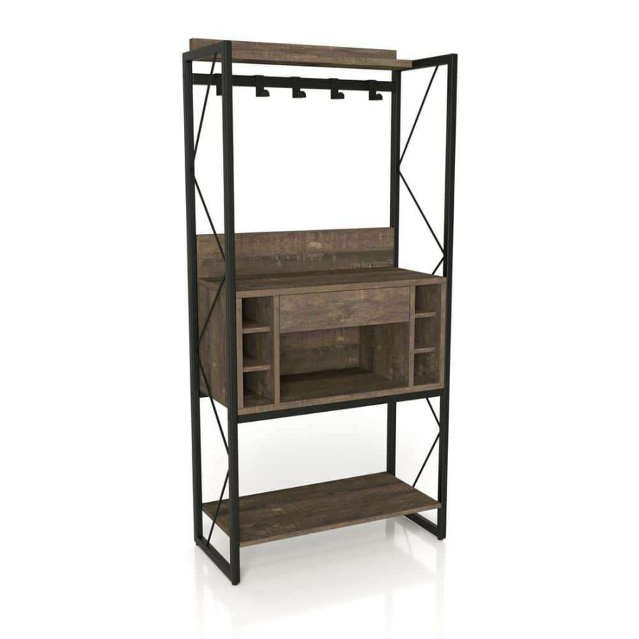 Kitchen & Dining Room Furniture * | Grazellia Reclaimed Oak Baker'S Rack With 4-Shelves By Furniture Of America