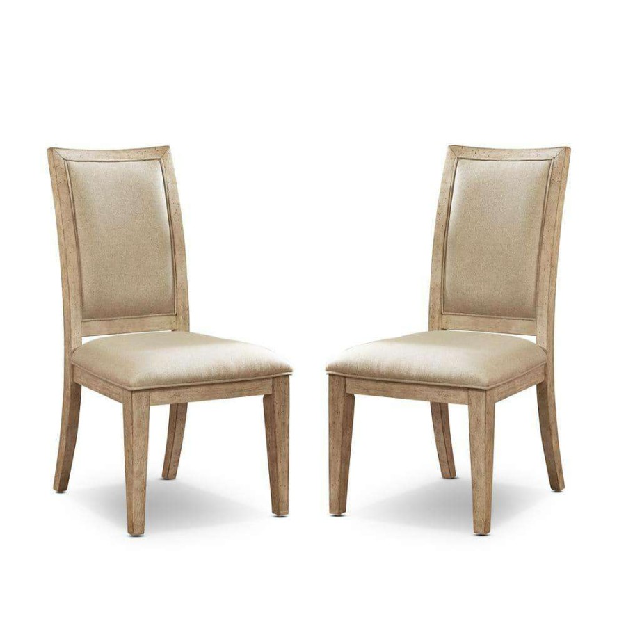 Kitchen & Dining Room Furniture * | Edgewater Natural Tone And Beige Side Chairs (Set Of 2) By Furniture Of America