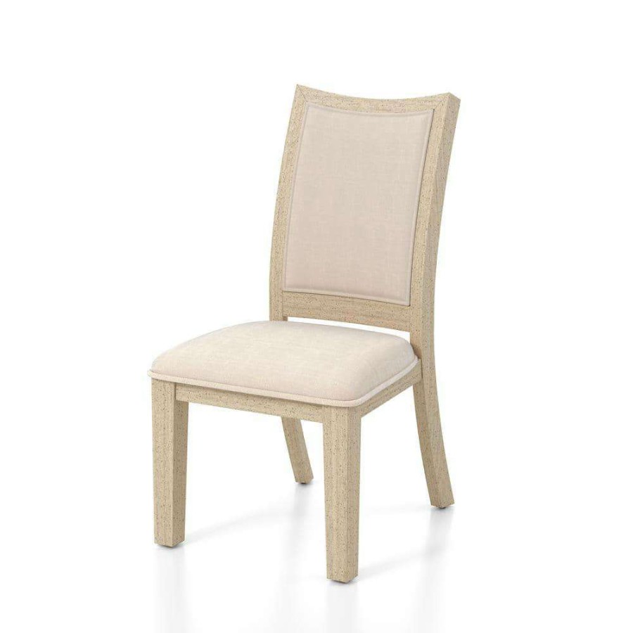 Kitchen & Dining Room Furniture * | Edgewater Natural Tone And Beige Side Chairs (Set Of 2) By Furniture Of America