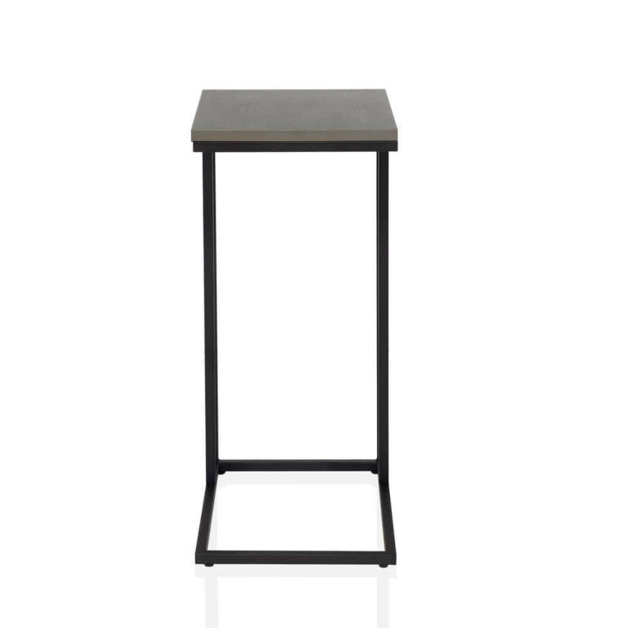 Living Room Furniture * | Ebnall 16.5 In. Antique Gray And Black Rectangle Wooden End Table By Furniture Of America