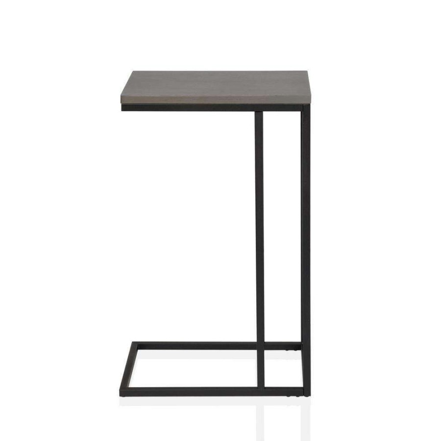 Living Room Furniture * | Ebnall 16.5 In. Antique Gray And Black Rectangle Wooden End Table By Furniture Of America