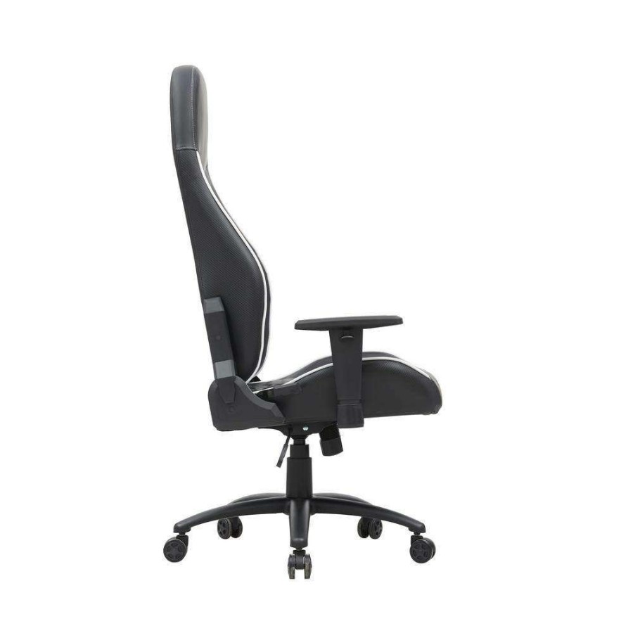 Home Office Furniture * | Sem Ergonomic White Pu Leather Gaming Chair With Diamond Stitching By Furniture Of America