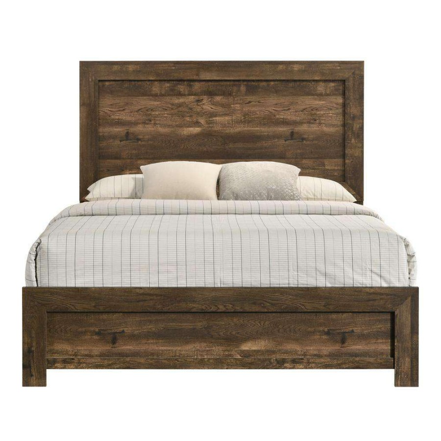 Bedroom Furniture * | Jamson Brown Walnut Queen Panel Bed By Furniture Of America