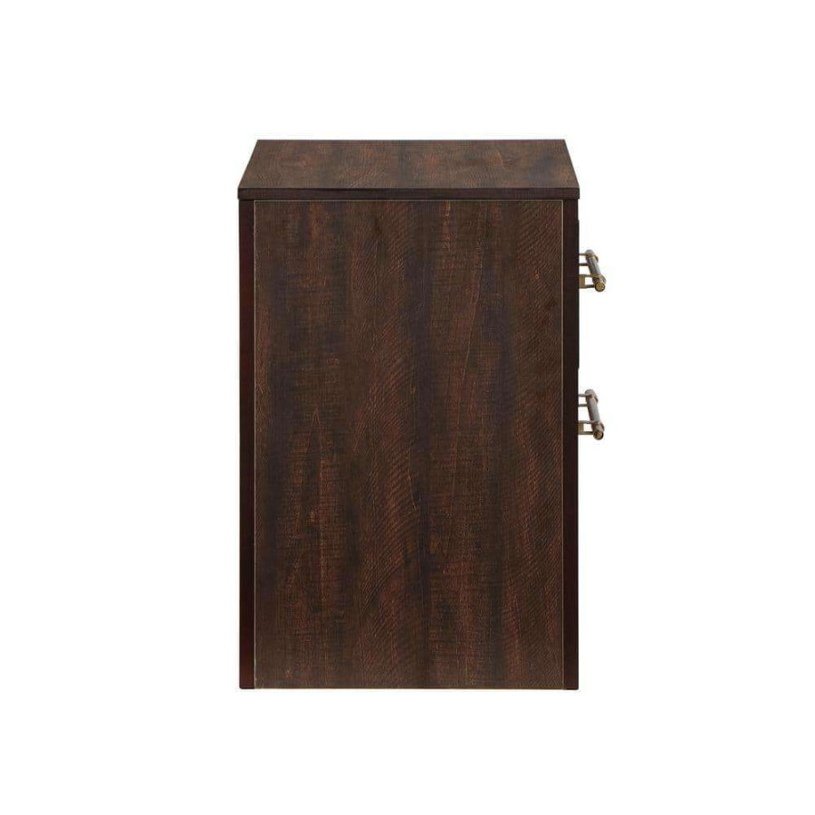 Bedroom Furniture * | Barthonelle 2-Drawer Walnut Nightstand (25 In. H X 23 In. W X 17 In. D) By Furniture Of America